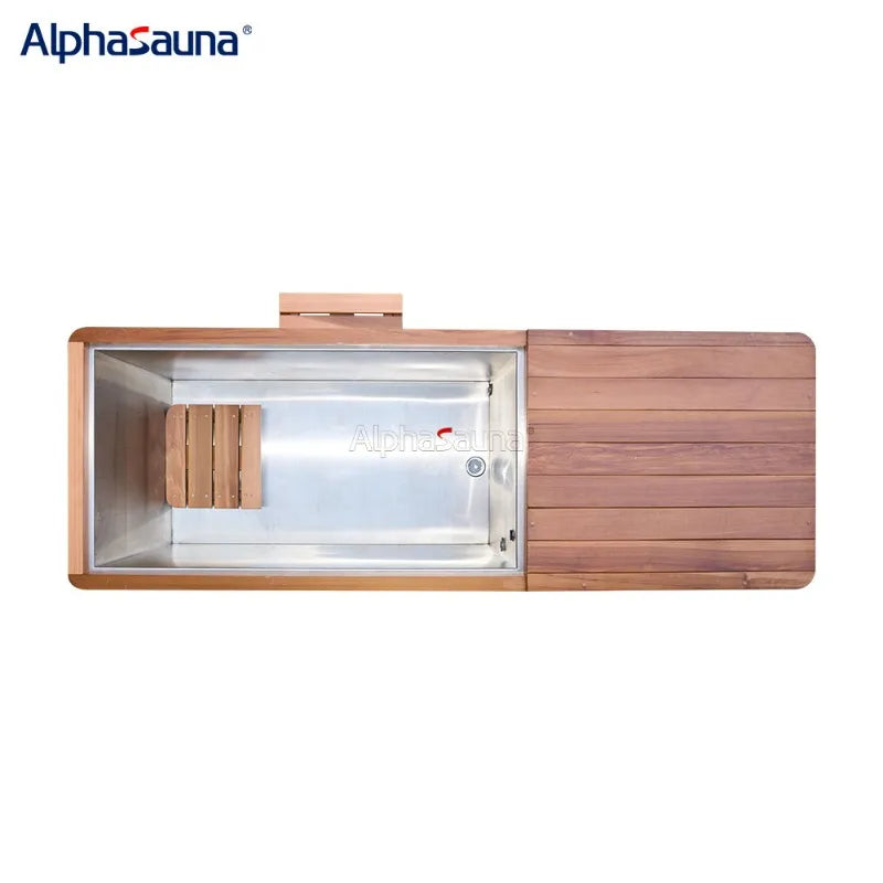 Cedar Cold Plunge Tub with 1.5HP Chiller — Stainless Steel Ice Bath