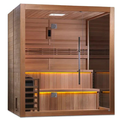 Golden Designs "Kuusamo Edition" 6-Person Indoor Traditional Sauna - Canadian Red Cedar Interior
