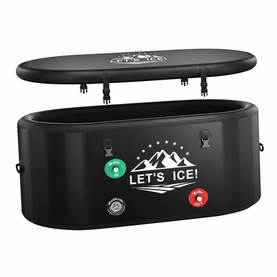 Inflatable Ice Bath Tub Built for Athletes, 206-Gallon Capacity, Chiller Compatible, Insulated Lid