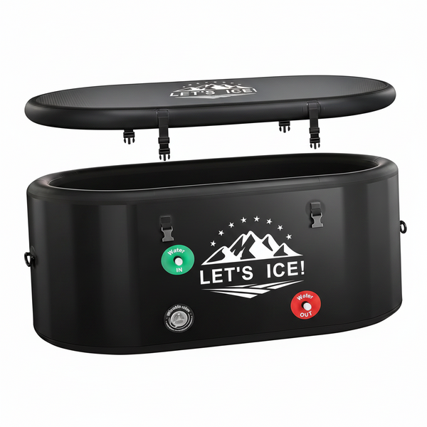 Inflatable Ice Bath Tub Built for Athletes, 206-Gallon Capacity, Chiller Compatible, Insulated Lid